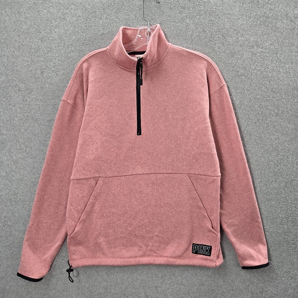 PINK Victoria's‎ Secret Women Sweatshirt XS 1/2 Zip Mock Neck Fleece Pullover